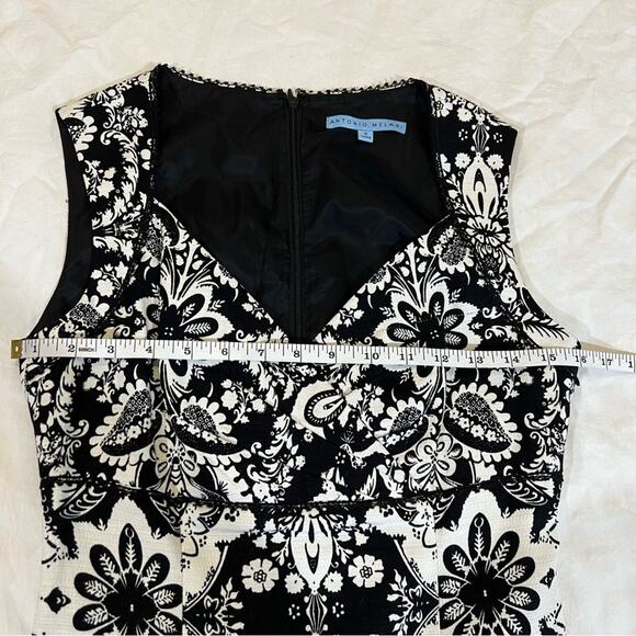 Antonio Melani Parisian Lace Sheath Dress sz 2 Black and White - Picture 5 of 14